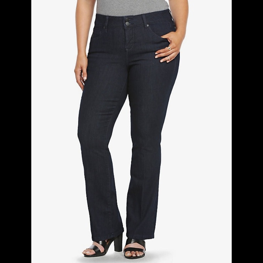 torrid slim fix slim bootcut dark wash denim jeans